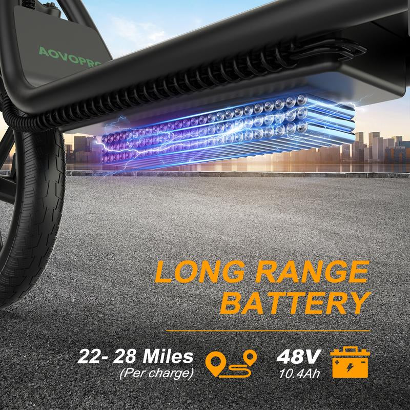 Electric Scooter for Adults with Seat and App, 48V 10.4Ah Battery, Top Speed 22 Mph, Driving Range 21-27 Miles, App Control,Pet-Friendly Design with Rear Basket