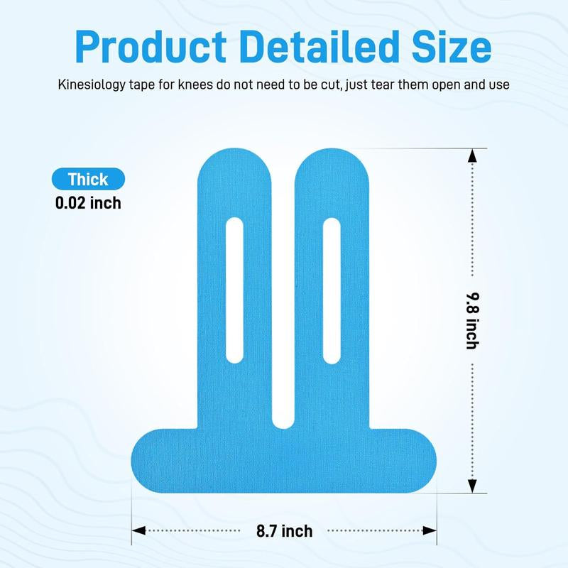 Precut Kinesiology Tape for Knees - 10 Pcs Waterproof & Elastic Kneesupport & Stability Tape, Breathable Hypoallergenic Latex-Free