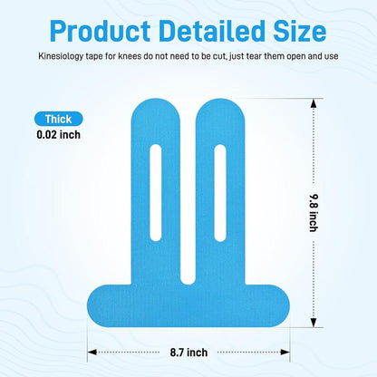 Precut Kinesiology Tape for Knees - 10 Pcs Waterproof & Elastic Kneesupport & Stability Tape, Breathable Hypoallergenic Latex-Free