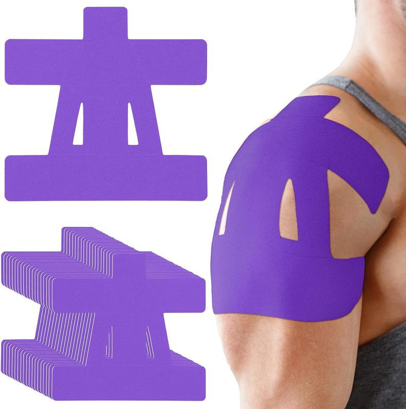 Precut Kinesiology Tape for Shoulder, 10 Pcs - Shouldersupport & Stability, Shoulder Pain Relief - Waterproof &Elastic, Breathable Hypoallergenic Latex-Free Tape, Blueelastic Bandage Rugby Taping Knee Patches Waterproofelastic Kinesiology