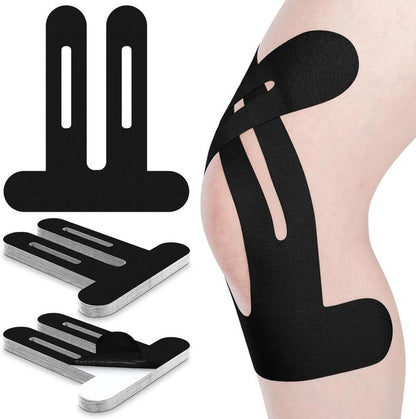 Precut Kinesiology Tape for Knees - 10 Pcs Waterproof & Elastic Kneesupport & Stability Tape, Breathable Hypoallergenic Latex-Free