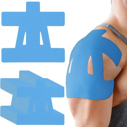 Precut Kinesiology Tape for Shoulder, 10 Pcs - Shouldersupport & Stability, Shoulder Pain Relief - Waterproof &Elastic, Breathable Hypoallergenic Latex-Free Tape, Blueelastic Bandage Rugby Taping Knee Patches Waterproofelastic Kinesiology