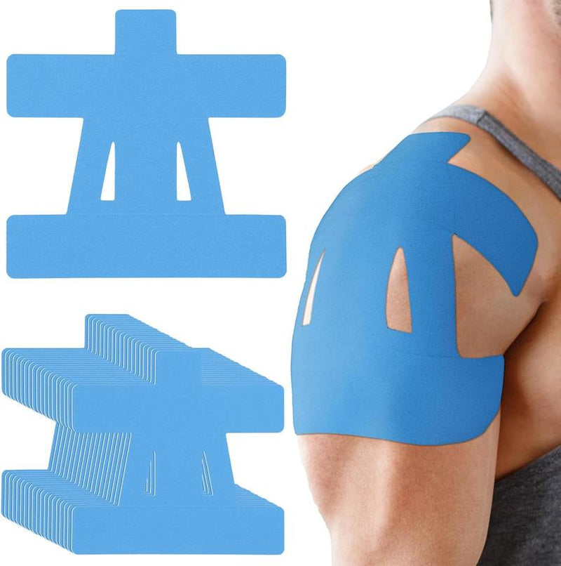 Precut Kinesiology Tape for Shoulder, 10 Pcs - Shouldersupport & Stability, Shoulder Pain Relief - Waterproof &Elastic, Breathable Hypoallergenic Latex-Free Tape, Blueelastic Bandage Rugby Taping Knee Patches Waterproofelastic Kinesiology